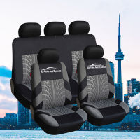 Tire Track Detail Style Universal Car Seat nd Embroidery Car Seat Covers Fits Mosehicle Seat Cover Car Seat Protector