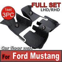 เสื่อปูพื้นรถยนต์สำหรับ Ford Mustang 2015-2022 2016 17 18 19 20 21อุปกรณ์ตกแต่งภายในพรมรถยนต์แผ่นแปะเท้ารถยนต์ออกแบบได้ตามต้องการ