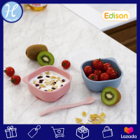 Edison SILICONE SUCTION BOWL ชามแพตตินั่มซิลิโคนดูดโต๊ะ มีฝาปิด เข้าไมโครเวฟได้ [MADE IN KOREA]