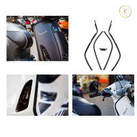 คิ้วบังลมหน้า บังลมหน้า 5 ชิ้น สีดำ เวสป้า for VESPA Primavera,sprint