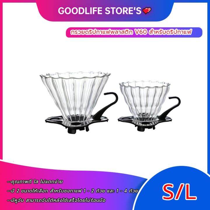 ดริปเปอร์ พลาสติก V60 กรวยดริปกาแฟ 12 ถ้วย/14 ถ้วย V60 Plastic