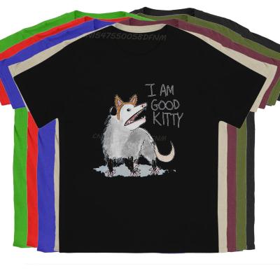 I AM GOOD KITTY Design Classic Males T Shirt Opossum Mouse Animal Summer Tops Men T Shirts Mens Designer Kawaii Clothes