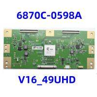 Original tcon BOARD 6870C-0598A Logic BOARD สำหรับ49 55นิ้วหน้าจอทีวี V1649UHDs แผงซ่อมวิ่ง