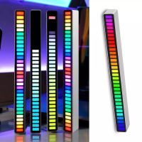 LEDStrip แสงควบคุมเสียงรถกระบะจังหวะแสงเพลงบรรยากาศแสง RGB หลอดที่มีสีสัน USB ประหยัดพลังงานรถบรรยากาศแสง