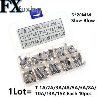 100pcs Ceramic Fuse 5mm x 20mm Slow Blow T 1A 2A 3A 4A 5A 6A 8A 10A 13A 15A 250V 5*20mm 5x20 mm Component Box NEW Electrical Circuitry Parts