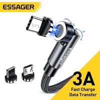 Essager 3A Magnetic Cable Fast Charge 540 Rotate Micro USB Type C Cable For iPhone 14 Xiaomi Samsung Magnet Phone Data Wire Cord