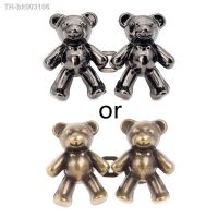 ☌✿ 2Pcs Bear Shaped Adjustable Jean Button Waist Buckle Snap Pants Buckle Extender Replacement Jeans Button Attacher Pins