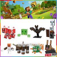 ✉○ Guxiansu570330 Minecraft Minifigures Mooshroom Slime Bat Pillager หิมะโกเลมของขวัญของเล่นผู้พิทักษ์ X0298หุ่นขนาดเล็ก