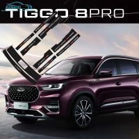 ขอบแผ่นคันเหยียบธรณีประตูรถยนต์สำหรับ Chery Tiggo 8 Pro 2023 2022 2021คาร์บอนไฟเบอร์ Bemper Belakang อุปกรณ์สติกเกอร์ท้ายรถ