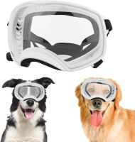 ATUBAN Clear Dog Goggles Medium Large Dog Sport Sunglasses UV Protection Eyecups/Windproof Outdoor Eyewear for Medium-Large Dogs