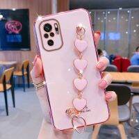 เคส Note10สำหรับ Redmi ที่ใส่สร้อยข้อมือรูปหัวใจหรูหราเคสสำหรับ Redmi Note 10 10S 10Pro 9S 9T 8Pro 8 8A 8T 7A 9 9A Redmi10ฝาครอบ9C