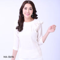 VERONIQA Blouse AM-B696 by AMILA ชีราเม้นท์ แขนสั้น IGPU19-SL6