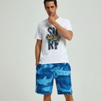 [COD] HOTMANGO beach mens five-point large size swimming trunks sports leisure shark camouflage