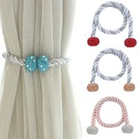 【CW】 2 Pack Magnetic Curtain Tiebacks Rhinestone Tie Backs Holders for Office Rope Holdbacks