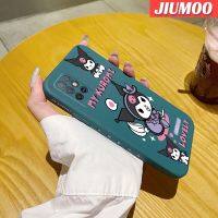 JIUMOO เคสสำหรับ Infinix Note 8 Note 8i การ์ตูนเคสโทรศัพท์ลายขอบซิลิโคนเหลวนิ่มแบบดั้งเดิมลายการ์ตูน Kuromi สแควร์คลุมทั้งหมดเคสตัวปกป้องกล้องถ่ายรูปเลนส์เคสฝาหลังเคสนิ่ม