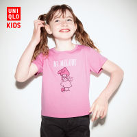 Uniqlo ชุดเด็ก/เด็กชายและเด็กหญิง (UT) SANRIO เสื้อยืดพิมพ์ลาย (แขนสั้น Sanrio Melody) 466006