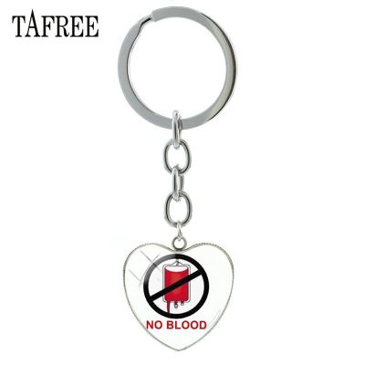 TAFREE Brand "No Blood " Heart Shape Charms Keychain Jehovahs Witnesses Key Chain Ring Holder Jewelry Bag Key Pendant QF97 Key Chains