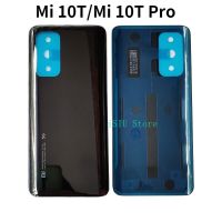 ฝาหลังปิดโทรศัพท์สำหรับ Xiaomi Mi 10T 5G /Mi 10T Pro 5G แผ่นกระจกฝาหลังด้านหลังพร้อมสติกเกอร์ติดชิ้นส่วนซ่อมโทรศัพท์