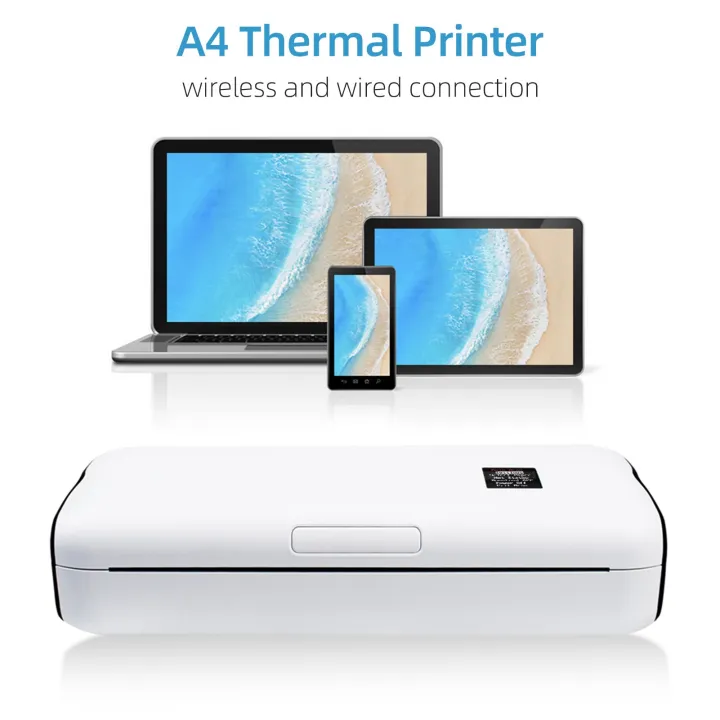 เครื่องพิมพ์กระดาษพกพา-a4พิมพ์ลายด้วยความร้อนแบบไร้สาย-bt-connect-สำหรับมือถือ-ios-และ-android-เครื่องพิมพ์ภาพรองรับความกว้าง210มม