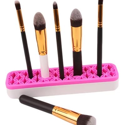 ‘；【。- Silicon Nail Brush Makeup Brush Display Stand Rack Storage Case Brush Drying Shelf Brush Holder Make UP Holder Organizer