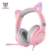 หูฟังหูฟังสำหรับล่นเกมแบบมีสายหูแมวสีชมพู X30ใหม่2023หูฟังสำหรับฟังเพลงถอดไมค์ได้สำหรับแสง RGB เกมคอมพิวเตอร์โน๊ตบุ๊คมืออาชีพ