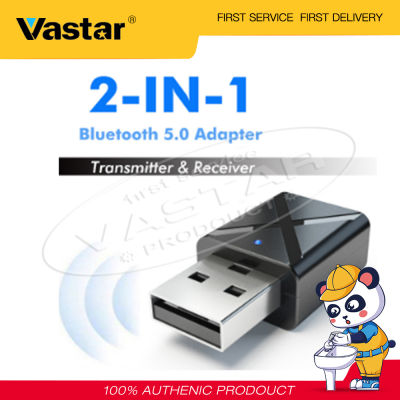 Vastarตัวรับส่งสัญญาณบลูทูธ5.0ในรถ,อะแดปเตอร์ไร้สายรับส่งสัญญาณเสียงสเตอริโอเพลงMP3 AUXเสียงสำหรับPCลำโพงหูฟัง2อิน1