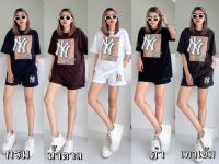 เกรด ? [พร้อมส่ง] Every day Look ชุดเซ็ตเสื้อยืดแขนสั้นทรง Oversize + กางเกงขาสั้น YL090