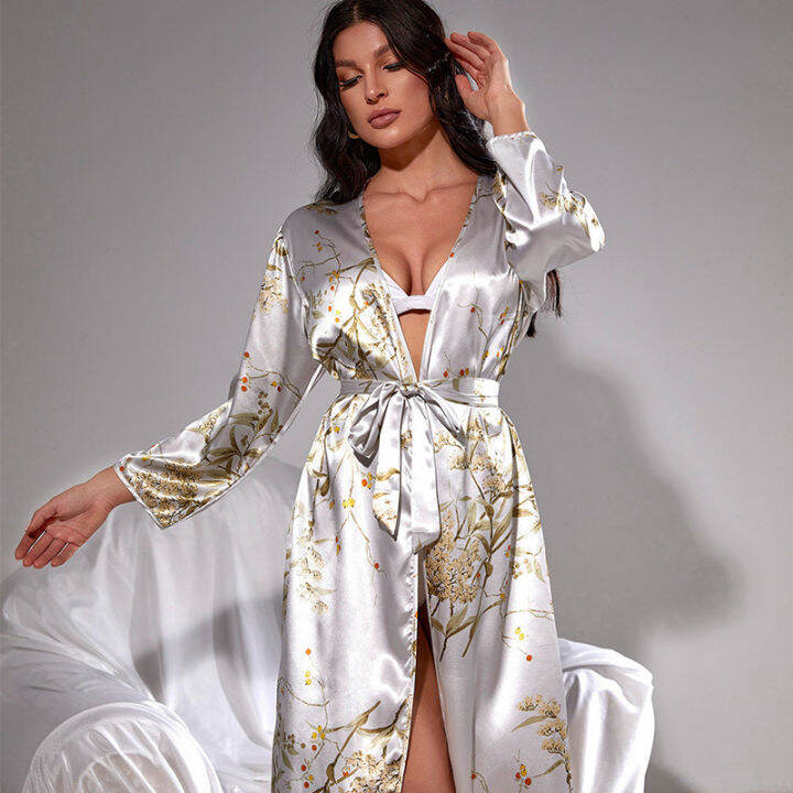 summer-sexy-lady-silk-night-gown-mid-sleeve-long-lace-up-bathrobe-dressing-gown-fashion-thin-homewear-satin-robes-for-women