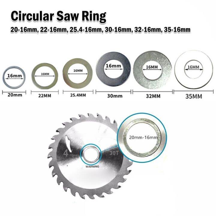 6Pcs Saw Blade Reducer Ring Adapter Washer Circular Saw Blade Conversion Ring Aperture Gasket