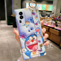 ปลอกอ่อนใหม่สำหรับ OPPO Reno10 Pro Pro+ 5G A58 A78 4G เคส Phone Case 3D เอฟเฟกต์การ์ตูนโดราเอมอนเคสโทรศัพท์สายรัดข้อมือทีพียูฝาหลังป้องกันโทรศัพท์ขาตั้ง