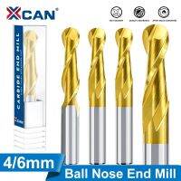 XCAN Ball Nose End Mill 1pc 4/6mm Shank 2 ขลุ่ยเกลียว End Milling Cutter ทังสเตนคาร์ไบด์ CNC Router Bit แกะสลักบิต