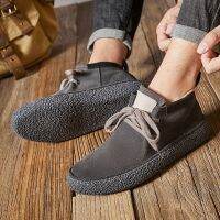 HOT★หรูหราย้อนยุคแนวแฟชั่นคาวบอยตะวันตก Nubuck สั้นหนังรองเท้าสบายๆรองเท้านุ่มสบายด้านล่างนุ่มสบายรองเท้าผ้าใบกลางแจ้ง