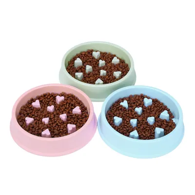 Pet Slow Food Bowl Anti Choking Feeding Bowls Cats Universal Neck Protector Feeder Prevent Obesity Anti-Gulping Pets Accessories