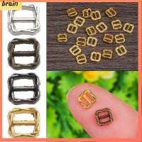 BRAIN 20pcs 3.5 มม. ของเล่นเด็กผู้หญิง 4 สี รูปแบบเข็มขัดปุ่ม อุปกรณ์เสริมกระเป๋าตุ๊กตา หัวเข็มขัดตุ๊กตา Diy Tri-glide Buckle