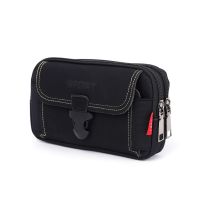 △✚ Casual Portable Mobile Phone Pouches Multi-zipper Men Canvas Waist Belt Bum Bag Running Pouch Travel Camping Bags