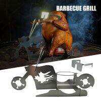 Portable Chicken Stand Beer American Motorcycle Bbq Stainless Steel Rack With Glasses Indoor Outdoor Use Kitchen Accessories