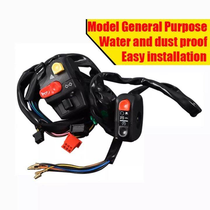 10A Handle Switch Universal Handlebar Motorcycle Pass Light hazard