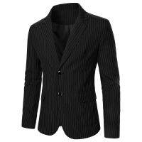 ผู้ชาย Blazer Simple Line Design กระเป๋าปุ่มผู้ชายธุรกิจ Casual Blazer อย่างเป็นทางการการประชุมงานแต่งงานเจ้าบ่าวอาหารค่ำผู้ชาย Blazer