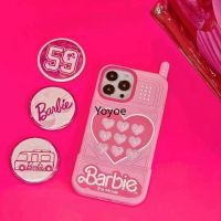 แฟชั่น B-Barbie ตุ๊กตาวินเทจรูปร่างเคสโทรศัพท์สำหรับ IPhone 14 13 12 11 Pro Max ซิลิโคนนิ่มกันกระแทกสีชมพูปกหลัง