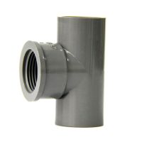 20mm 25mm 32mm ID To 1/2 3/4 1 Female BSP Thread Tee Gray PVC Pipe Fitting Coupler Adapter Water Connector