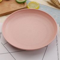 1/4 Pcs Wheat Straw Plates Lightweight Unbreakable Dinner Plates Dishwasher Microwave Safe Household Dumpling Plate