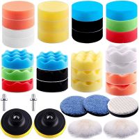 【LZ】 35 Pieces Car Polishing Pad Kit 80mm Buffing Pads Foam Polish Pads Polisher Attachment for Drill