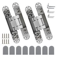 6Inch Door Hinges Zinc Alloy Invisible Hinge, 3-Way Adjustable Butt Hinges Concealed Hinges Allows 180 Degree Swing