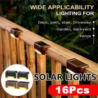 ♨✵✇ Solar Deck Lights 16 Pack Outdoor Step Lights Waterproof Led Solar Lights for Railing Stairs Step Fence Yard Patio and Pathway