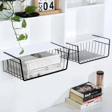 Under Shelf Table Storage Cabinet Hanging Rack Organiser Wire Basket Rack  2023