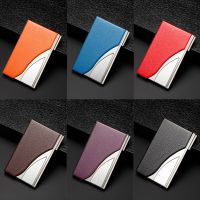 hot！【DT】♘❈❈  Mens Aluminum Name Card Holder Wallets Men Metal Credit Leather Business Holders Organizer Purse