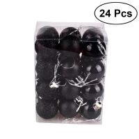 【CW】 24pcs 3cm Christmas Ball Ornaments Tree Decorations for Holiday Wedding Party Decoration Black Color