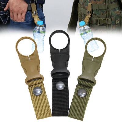 Portable Outdoor Water Bottle Holder Clip Military Nylon Webbing Belt Backpack Buckle Hook Carabiners Camping Climbing Adhesives Tape