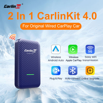 CarlinKit CP2A ไร้สาย CarPlay AI กล่องไร้สาย Android อัตโนมัติ USB Dongle Mirrorlink บลูทูธอัตโนมัติเชื่อมต่อสำหรับ Carplay รถวิทยุ