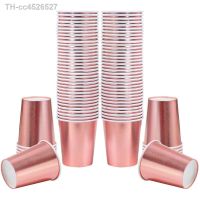 ✤◊✎ Folha de ouro descartável Cup Tableware Packs Rose casamento festa aniversário bebendo suprimentos 100 9oz